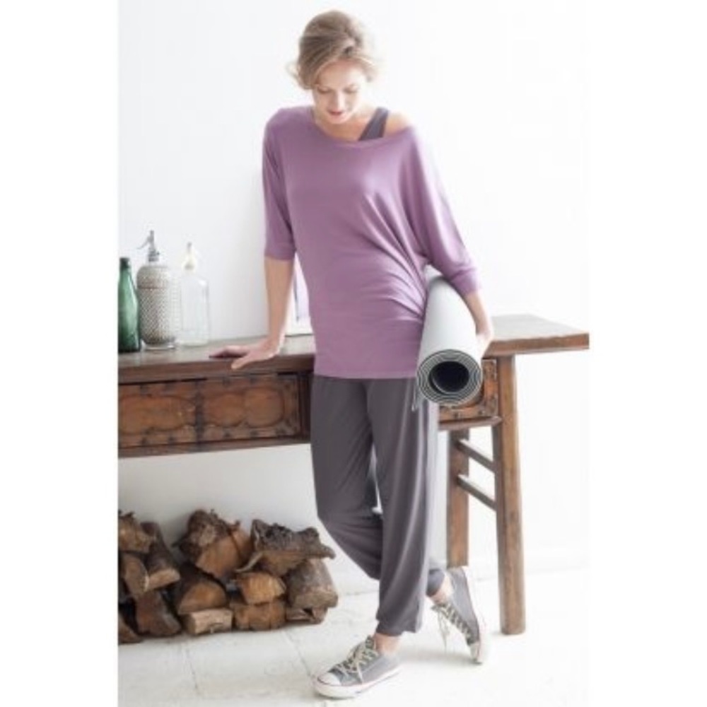 Burke yoga organic bamboo top M in Teal - Picture 14 of 15